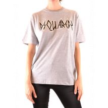 Dsquared2 Damen TShirt Grau Print HW Kollektion Kurze Ärmel, Größe XS