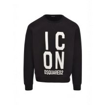 Dsquared Herren Fleece Schwarz Langarm Rundhals Sweatshirt, Größe M