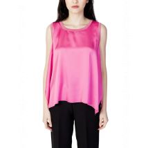 Hanny Deep Rosa Bluse ohne Ärmel - Eleganter High-Low Saum f, Größe XS