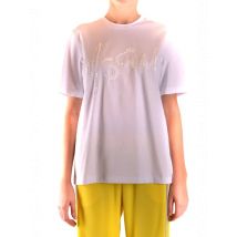 Msgm Damen T-Shirt Weiß Pailletten Frühlings-Sommer, Größe M