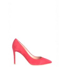 Ninalilou Frühlings PlateauPumps Rot Wildleder High Heels, Größe 36