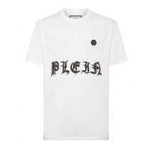 Philipp Plein Plein Herren Winterdruck Shirt Weiß, Größe M