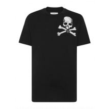 Philipp Plein Herren TShirt Schwarz Druck Herbst Winter, Größe S