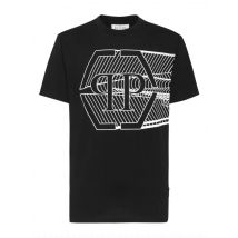 Philipp Plein Plein Herren T-Shirt Schwarz Baumwolle Herbst, Größe S
