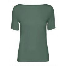 Vero Moda Damen T-Shirt Grün U-Boot-Ausschnitt 100% Viskose, Größe L