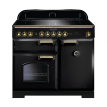 115570 CLASSIC Deluxe 100cm Induction Range Cooker, Black/Brass Trim