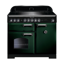 113990 CLASSIC Deluxe 100cm Induction Range Cooker, Racing Green/Chrome Trim