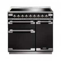107870 ELISE 90cm Induction Range Cooker, Gloss Black/Brushed Nickel Trim