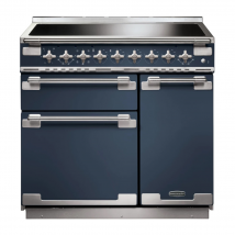 127190 ELISE 90cm Induction Range Cooker, Stone Blue/Brushed Nickel Trim