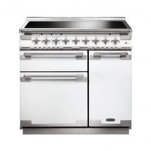 107940 ELISE 90cm Induction Range Cooker, White/Brushed Nickel Trim