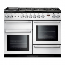 106110 NEXUS 110cm Dual Fuel Range Cooker, White/Chrome Trim