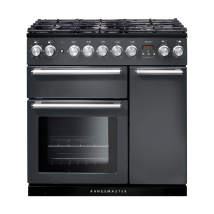 106120 NEXUS 90cm Dual Fuel Range Cooker, Slate/Chrome Trim