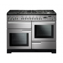 97510 PROFESSIONAL Deluxe 110cm Dual Fuel Range Cooker, Stainless Steel/Chrome Trim