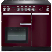 91840 PROFESSIONAL Plus 90cm Ceramic Range Cooker, Cranberry/Chrome Trim