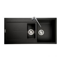 Scoria 1000mm Igneous Granite Inset Sink Ash Black
