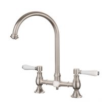 Belfast Dual Lever Bridge Tap, Brushed finish