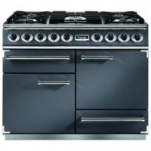 Falcon 1092Mm Deluxe Dual Fuel Range Cooker With Gloss Panstands, Finished In Slate/Nickel Trim