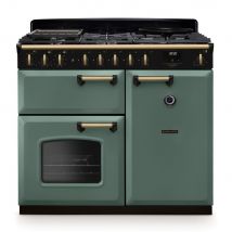 Classic Deluxe 100cm Dual Fuel Mineral Green/Antique Brass