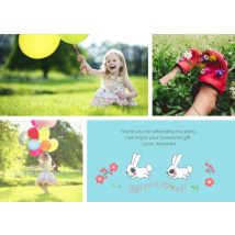 Happy Rabbits 8x6" (20x15cm) Flat Card set of 20 (gloss cardstock), rounded corners, Card & Stationery Light Blue