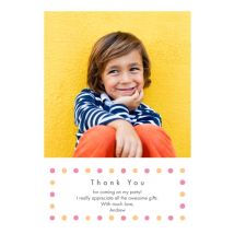 Happy Dots Thank You Card 8x6" (20x15cm) Flat Card set of 20 (gloss cardstock), rounded corners, Card & Stationery Orange