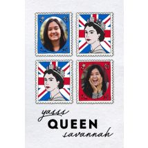 Stamped Queen 15x10" (38x25cm) Photo Poster - Matt Finish, Home Décor Multi