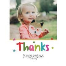 Thanks Bright Stars 8x6" (20x15cm) Flat Card set of 20 (gloss cardstock), rounded corners, Card & Stationery Multi