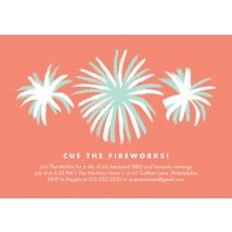 Brushed Fireworks 8x6" (20x15cm) Flat Card set of 20 (gloss cardstock), rounded corners, Card & Stationery Orange
