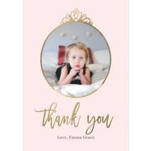Thank You Princess Script 8x6" (20x15cm) Flat Card set of 20 (gloss cardstock), rounded corners, Card & Stationery Pink