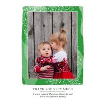 Christmas Border Thanks 8x6" (20x15cm) Flat Card set of 20 (gloss cardstock), rounded corners, Card & Stationery Green