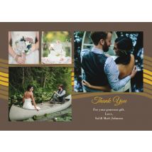 Elegant Thank You 7x5" (18x13cm) Flat Card set of 20 (gloss cardstock), Card & Stationery square Brown