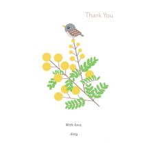 Little Sparrow Thank You Card 7x5" (18x13cm) Flat Card set of 20 (gloss cardstock), Card & Stationery square White