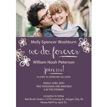 We Do Wedding Invitations 8x6" (20x15cm) Flat Card set of 20 (gloss cardstock), rounded corners, Card & Stationery Purple