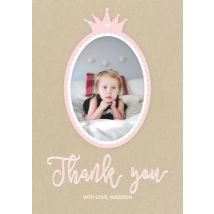 Thank You Princess Mirror 8x6" (20x15cm) Flat Card set of 20 (gloss cardstock), rounded corners, Card & Stationery Brown