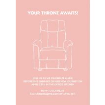 Retirement Throne 8x6" (20x15cm) Flat Card set of 20 (gloss cardstock), rounded corners, Card & Stationery Pink