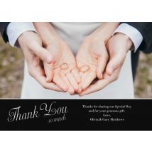 Stylish Thank You 8x6" (20x15cm) Flat Card set of 20 (gloss cardstock), rounded corners, Card & Stationery Black