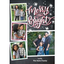 Christmas Merry and Bright Stars 8x6" (20x15cm) Flat Card set of 20 (gloss cardstock), rounded corners, Card & Stationery Gray