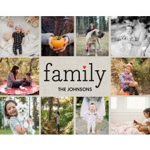 Our Family 14x11" Wood Wall Photo Panel (35x28cm), Home Décor Red