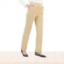 Easylife Pull-On Stretch Cord Pants in Taupe, Size 10