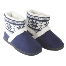 Easylife Nordic Slipper Boot in Navy, Size Small