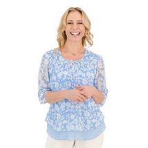 Easylife Womens Blouse in Blue, Size Double, Polyester