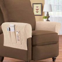 Easylife Stretch Armrest Cover With Pockets in Beige