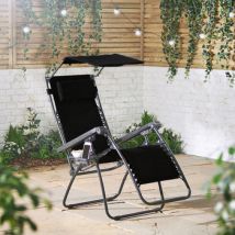 Easylife Deluxe Garden Recliner in Black