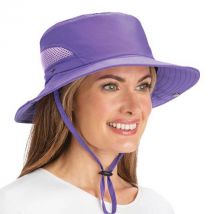 Easylife Womens Wide-Brim Breathable Sun Hat in Purple