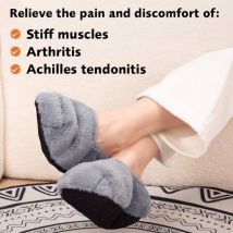 Easylife Womens Microwave Heated Slippers Pair in Grey | Christmas Gifts