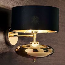 Czarno-złota tekstylna lampa ścienna Show Ellisse