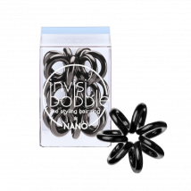 Invisibobble Nano 3 Styling Hair Rings, True Black