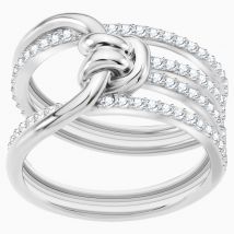 Lifelong Wide Ring, White, Rhodium plated