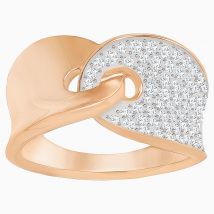 Guardian Ring, White, Rose-gold tone plated