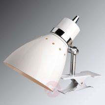Praktyczna lampa z klipsem Spring, biała