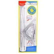 Maped - Zestaw geometryczny dla osób leworęcznych linijka ... ekierka 45'/21 cm, kątomierz 180'/12 cm